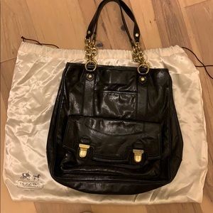Gorgeous black Coach leather tote